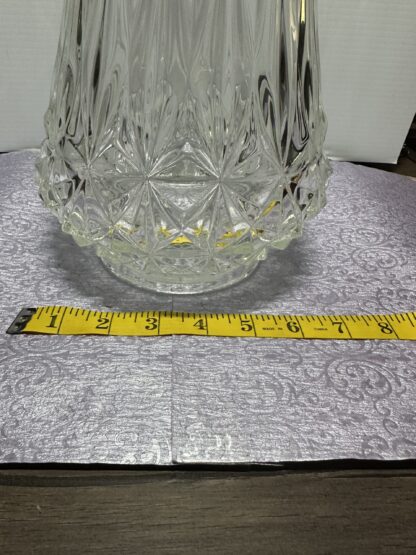 L.E. Smith Diamond Butt Swung vase MCM, clear, 21.5" tall, 16 fingers - IT GLOWS - Image 6