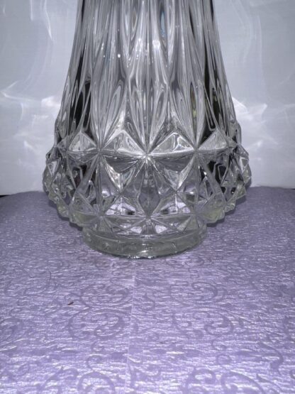 L.E. Smith Diamond Butt Swung vase MCM, clear, 21.5" tall, 16 fingers - IT GLOWS - Image 4